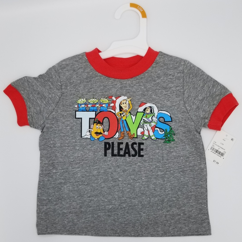 ❤Boys Disney Pixar Toy Story Christmas Tshirt 12 m